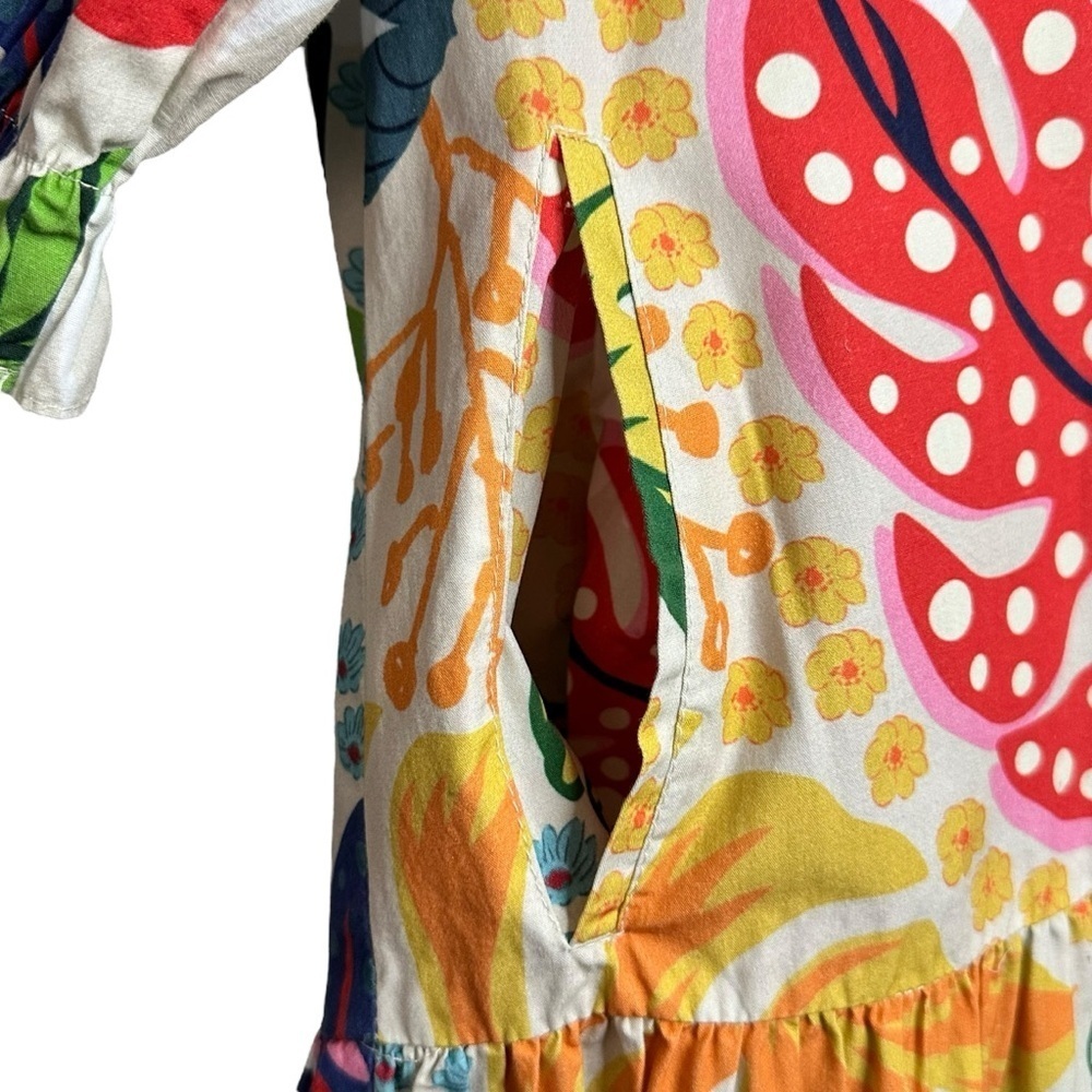 Maude Vivante Vanilla Forest Sasha Midi Dress Tropical Print Dress Size XS - Picture 5 of 13